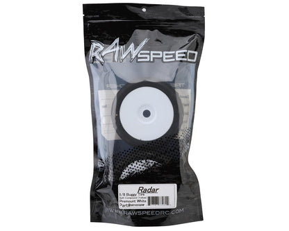 Raw Speed RC Radar 1/8 Buggy Pre-Mounted Tires (White) (2) (Soft)