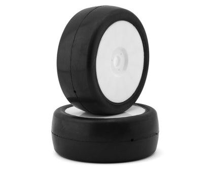 Raw Speed RC Slick 1/8 Buggy Pre-Mounted Tires (White) (2) (Super Soft)