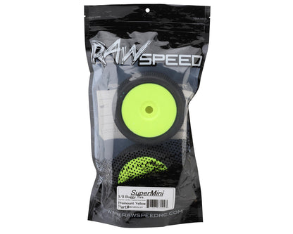 Raw Speed RC SuperMini 1/8 Buggy Pre-Mounted Tires (Yellow) (2)