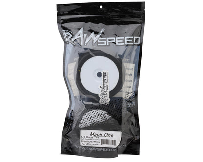 Raw Speed RC Mach One 1/8 Buggy Pre-Mounted Tires (White) (2) (Soft)