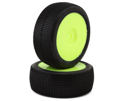 Raw Speed RC Mach One 1/8 Buggy Pre-Mounted Tires (Yellow) (2) (Super Soft)