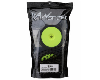 Raw Speed RC Radar 1/8 Truggy Pre-Mounted Tires (Yellow) (2) (Soft - Long Wear)