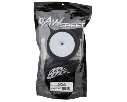 Raw Speed RC Villain 1/8 Truggy Pre-Mounted Tires (White) (2) (Soft - Long Wear)
