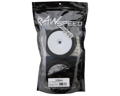 Raw Speed RC Villain 1/8 Truggy Pre-Mounted Tires (White) (2)