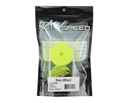 Raw Speed RC 2.2" 1/10 Buggy Rear Wheels (Yellow) (2) (TLR/D216)