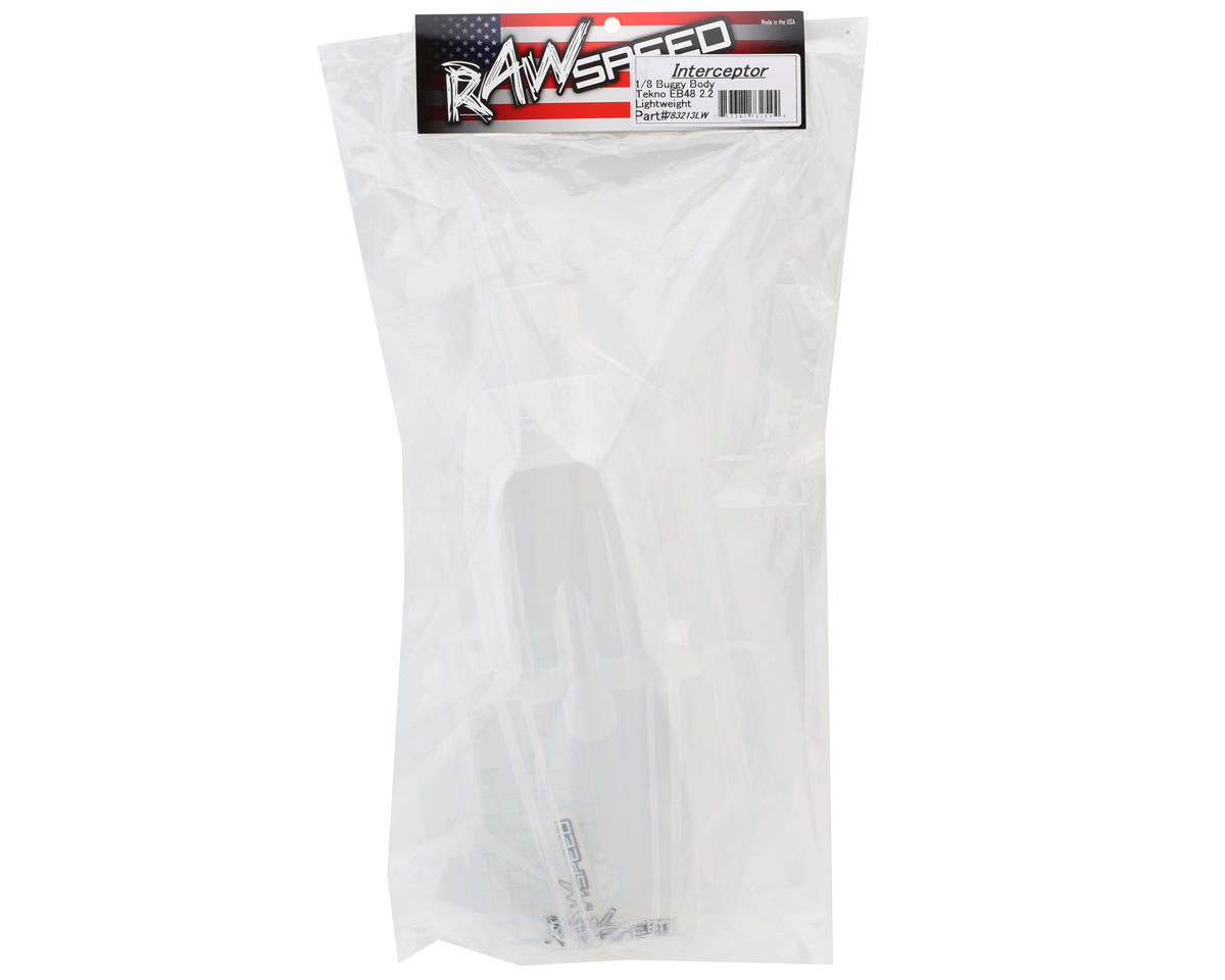 Raw Speed RC Tekno EB48 2.2 Interceptor 1/8 Buggy Body (Clear)