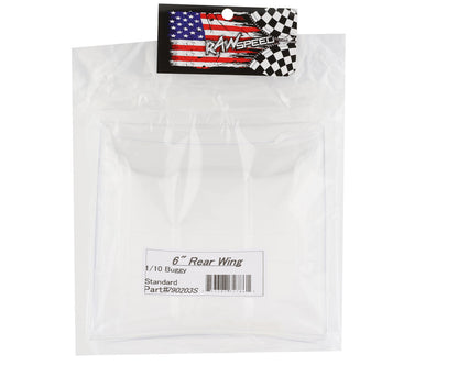 Raw Speed RC 1/10 Scale Buggy Rear Wing (Clear) (6.5")