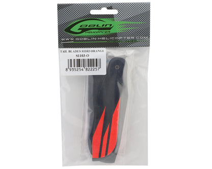 SAB Goblin 110mm S-Line Carbon Fiber Tail Blade Set (Orange) (3)