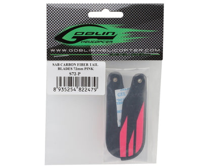 SAB Goblin 72mm Carbon Fiber Tail Blade Set (Pink)