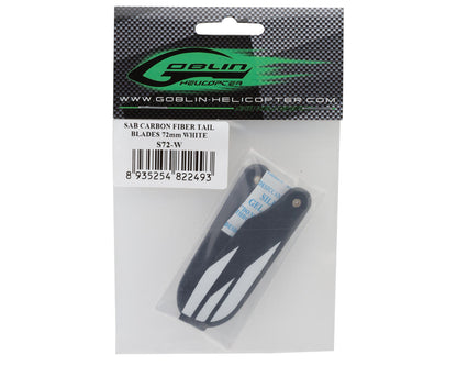 SAB Goblin 72mm Carbon Fiber Tail Blade Set (White)