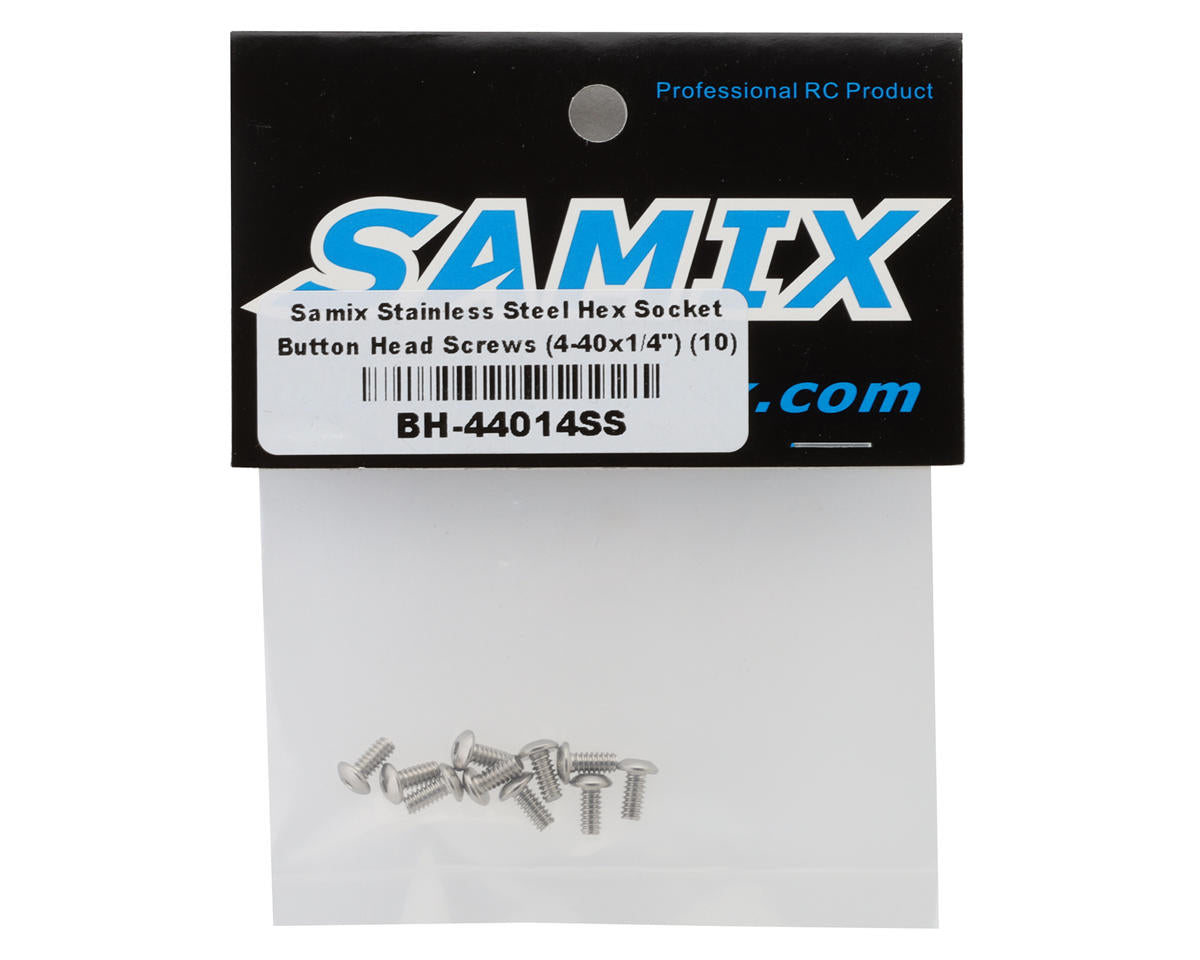 Samix Stainless Steel Button Head Hex Screws (10) (4-40) (1/4")