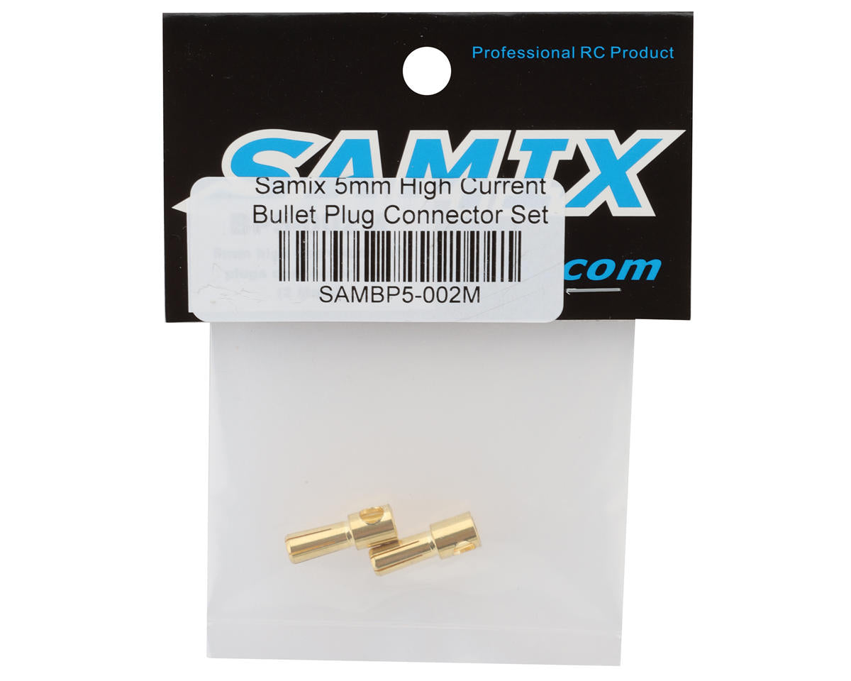 Samix 5mm High Current Bullet Plug Connectors (2 Male)