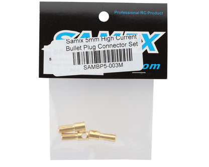 Samix 5mm High Current Bullet Plug Connectors (3 Male)