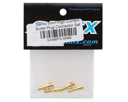 Samix 5mm High Current Bullet Plug Connectors (4 Male)
