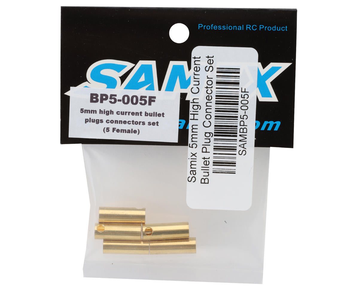 Samix 5mm High Current Bullet Plug Connectors (5 Female)