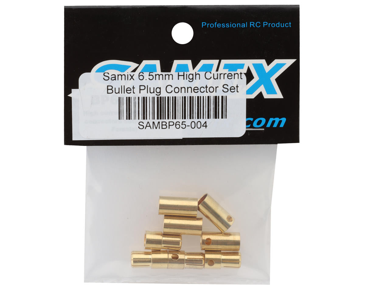 Samix 6.5mm High Current Bullet Plug Connector Set (4 Male/4 Female)