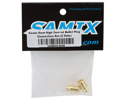 Samix 8mm High Current Bullet Plug Connectors Set (2 Male)