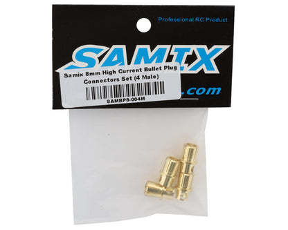 Samix 8mm High Current Bullet Plug Connectors Set (4 Male)