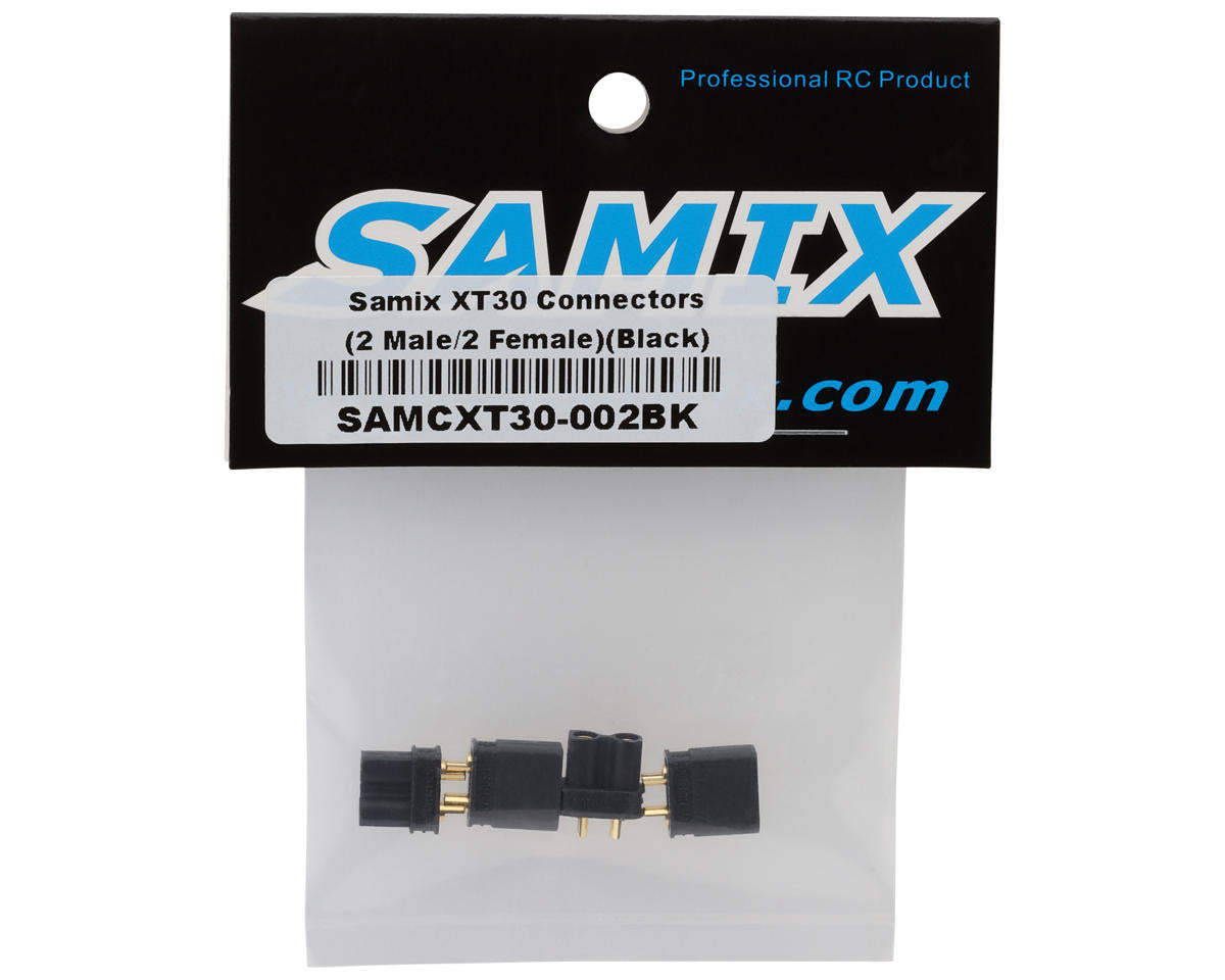 Samix XT30 Connectors (Black) (2 Male/2 Female)