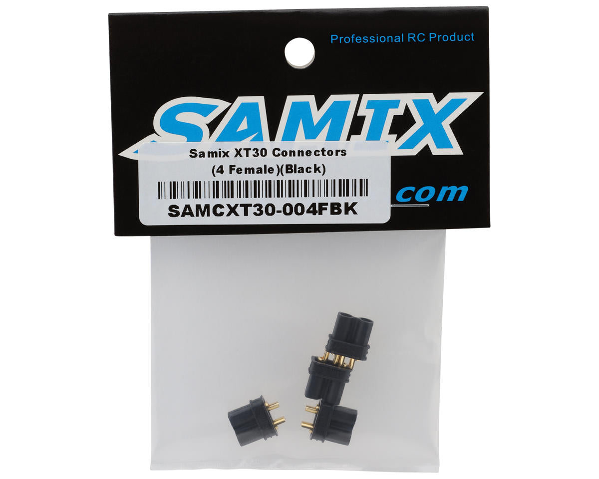 Samix XT30 Connectors (Black) (4 Female)