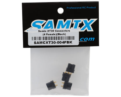 Samix XT30 Connectors (Black) (4 Female)