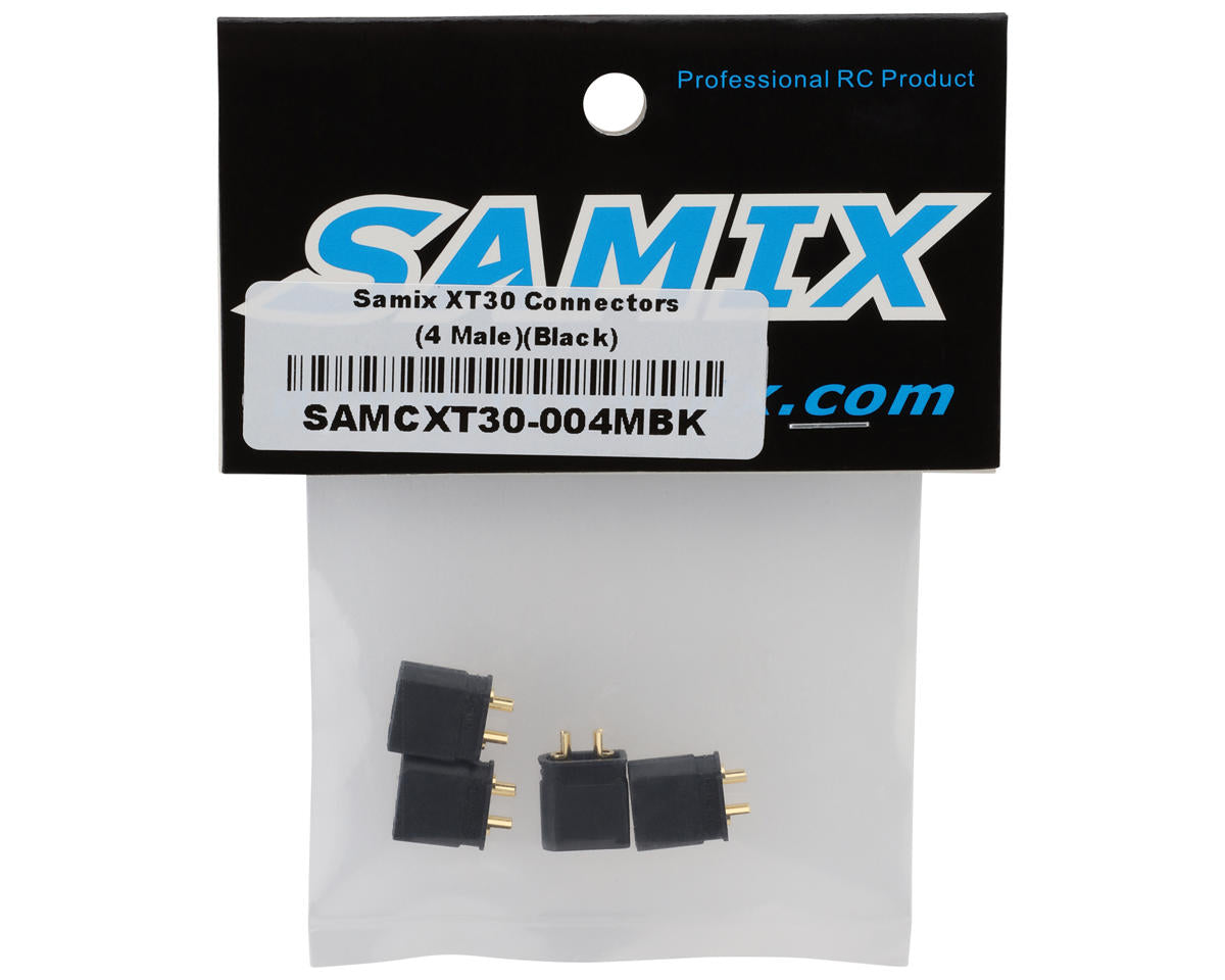 Samix XT30 Connectors (Black) (4 Male)