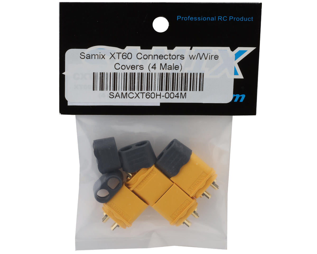 Samix XT60 Connectors w/Wire Covers (4 Male)