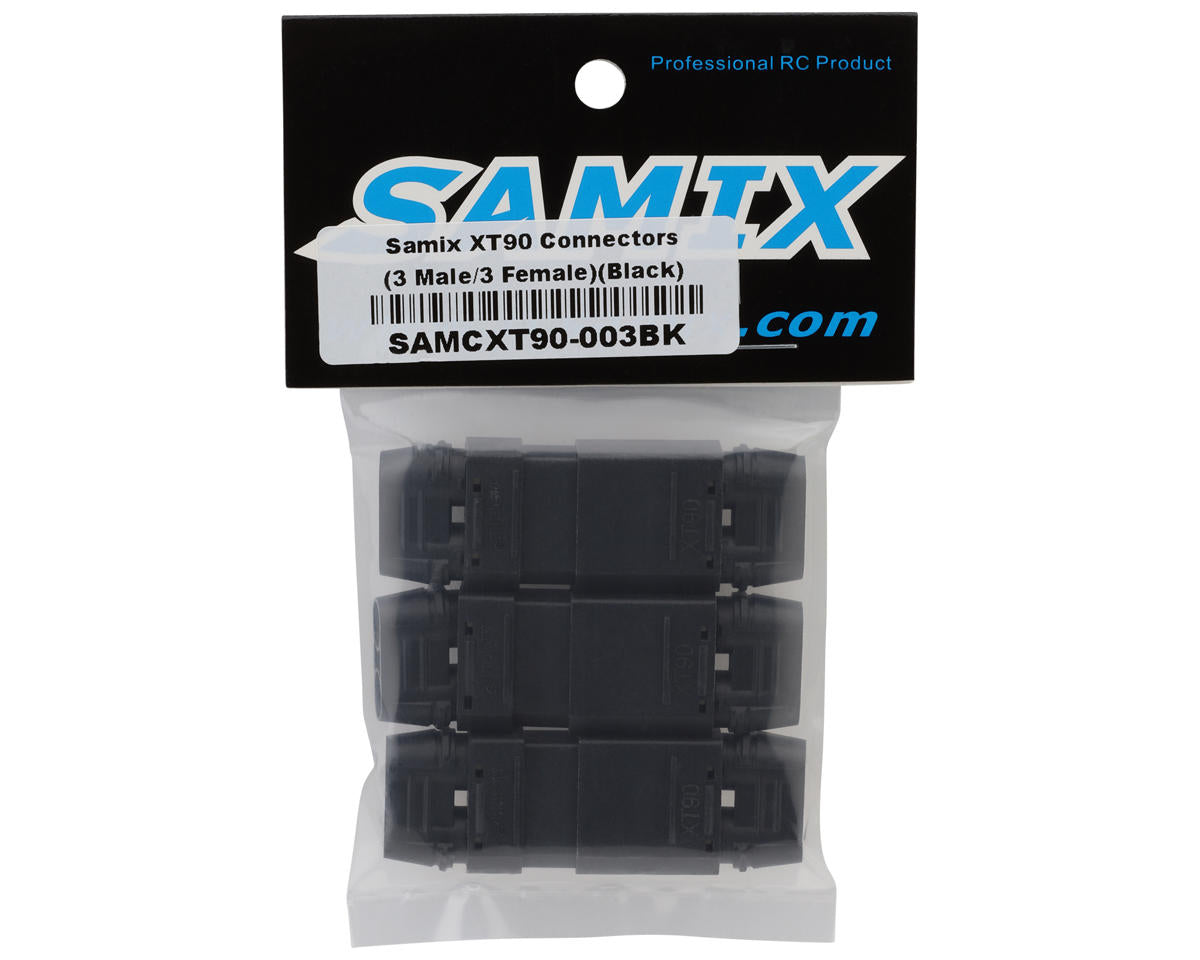 Samix XT90 Connectors (Black) (3 Male/3 Female)