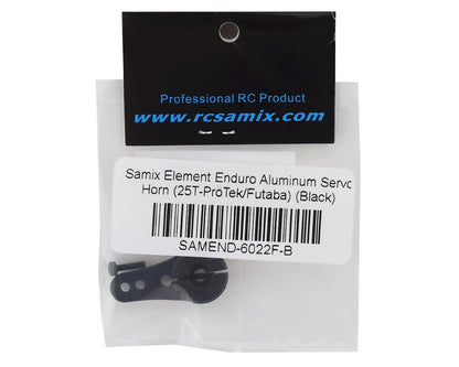 Samix Element Enduro Aluminum Servo Horn (25T-ProTek/Futaba) (Black)