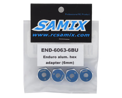 Samix Element Enduro Aluminum Hex Adapter (Blue) (4) (6mm)
