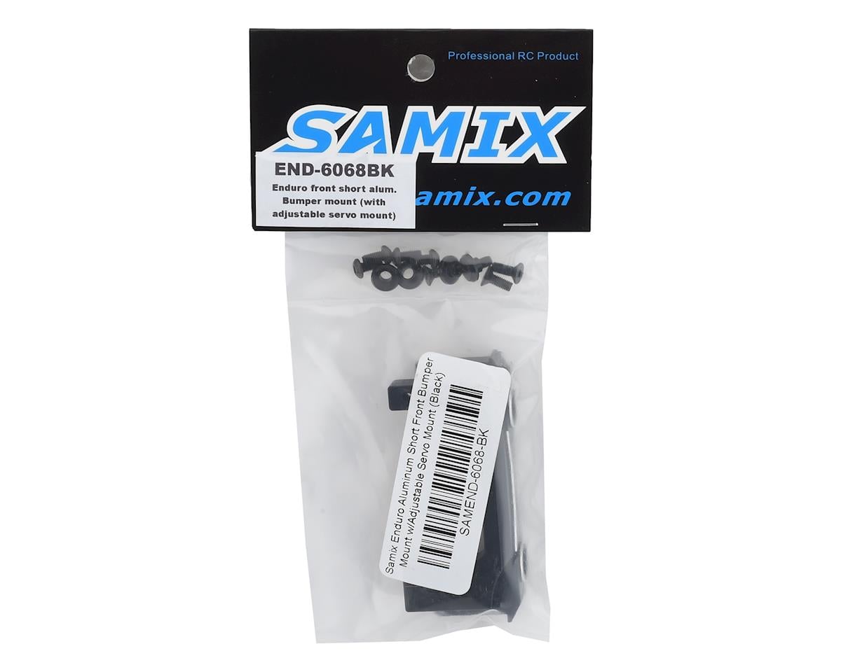 Samix Enduro Aluminum Short Front Bumper Mount w/Adjustable Servo Mount (Black)