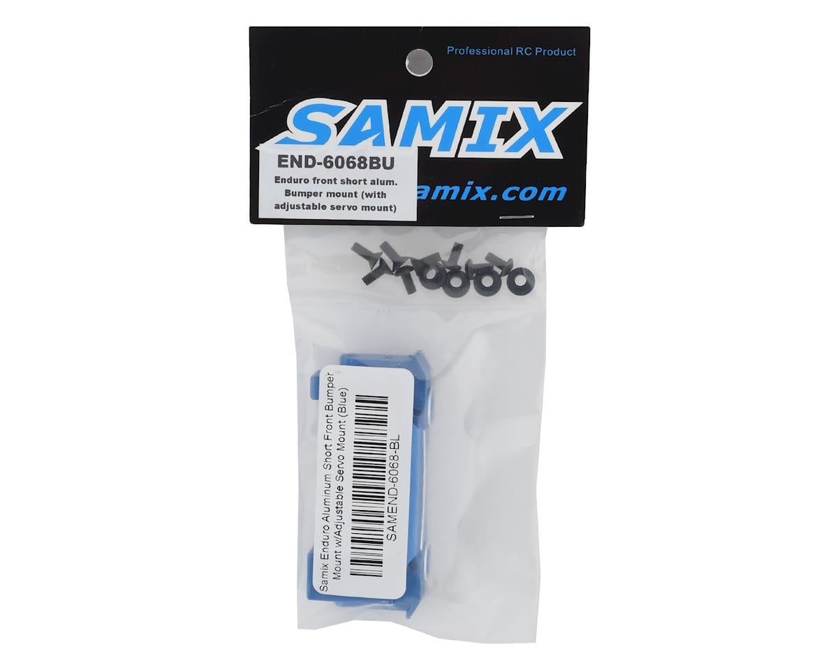 Samix Enduro Aluminum Short Front Bumper Mount w/Adjustable Servo Mount (Blue)