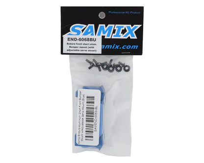 Samix Enduro Aluminum Short Front Bumper Mount w/Adjustable Servo Mount (Blue)