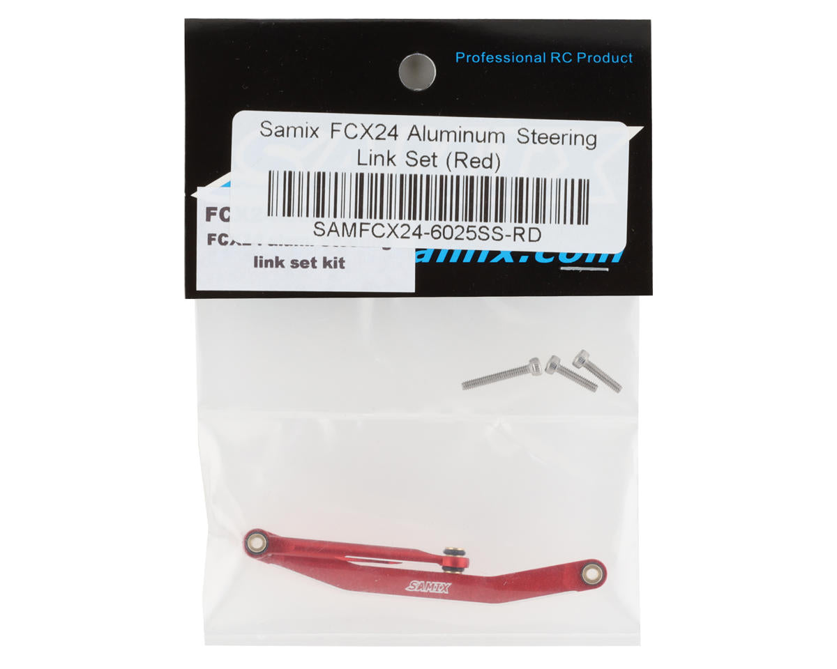 Samix FCX24 Aluminum Steering Link Set (Red)