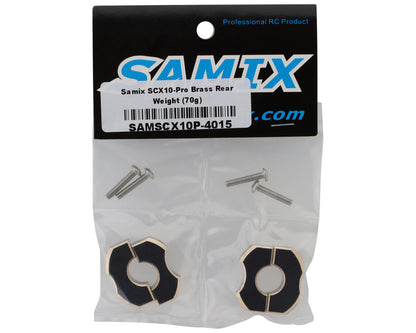 Samix SCX10 Pro Brass Rear Weights (Black) (2) (35g)