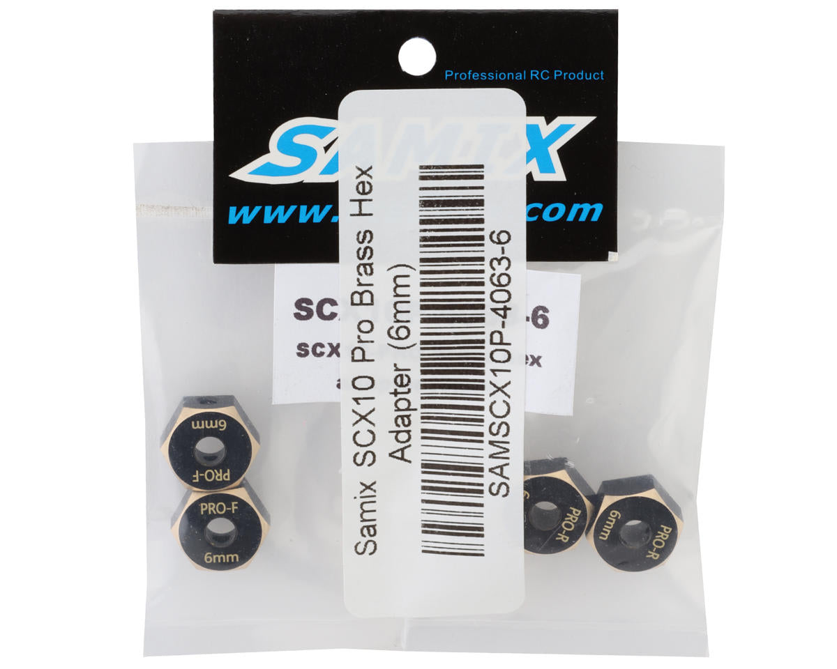 Samix Axial SCX10 Pro Brass Hex Adapters (6mm) (4)