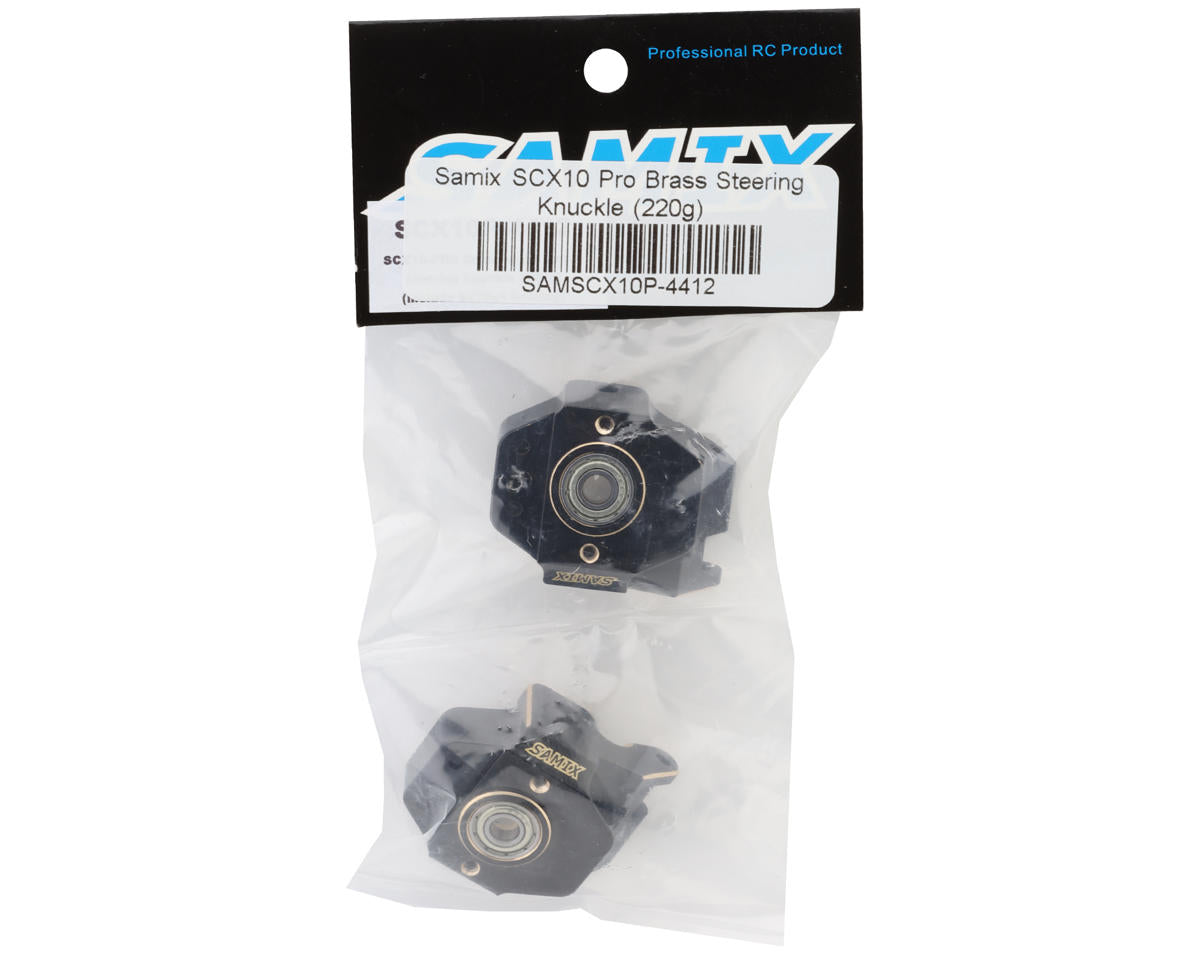Samix SCX10 Pro Brass Steering Knuckles (Black) (2) (110g)