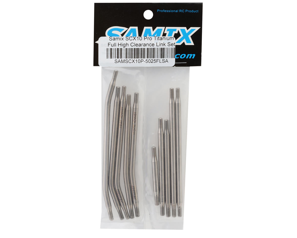 Samix SCX10 Pro Titanium High Clearance Links (10) (Servo On Axle Setup)