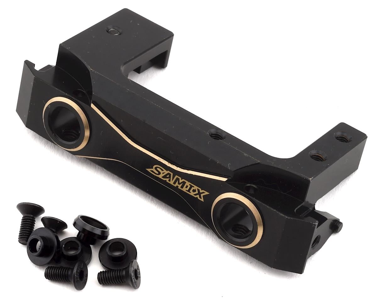 Samix SCX10 II Short Brass Front Bumper Mount w/Adjustable Servo Mount (Black)
