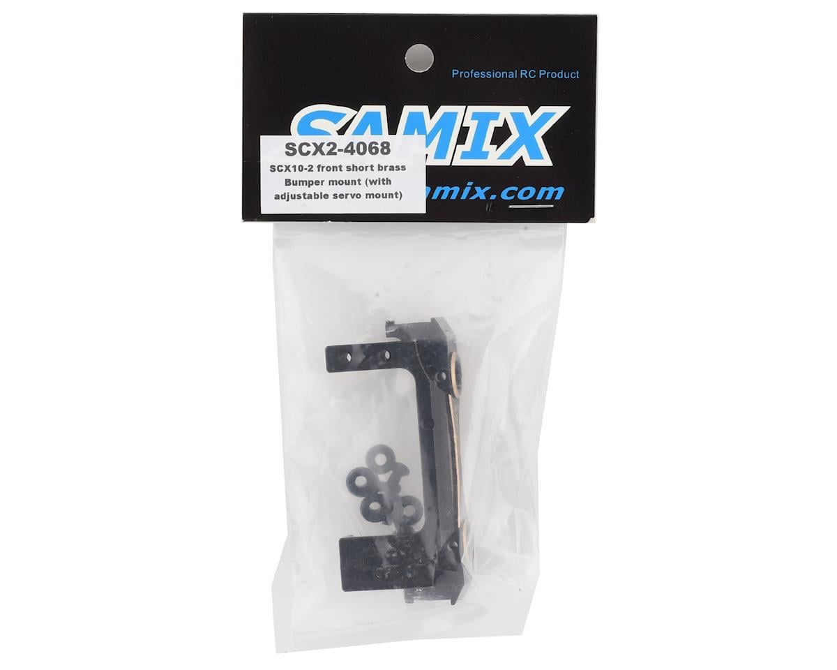 Samix SCX10 II Short Brass Front Bumper Mount w/Adjustable Servo Mount (Black)