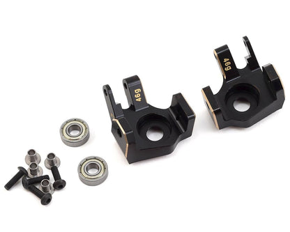 Samix SCX10 II Brass Heavy Duty Steering Knuckles (Black) (2)