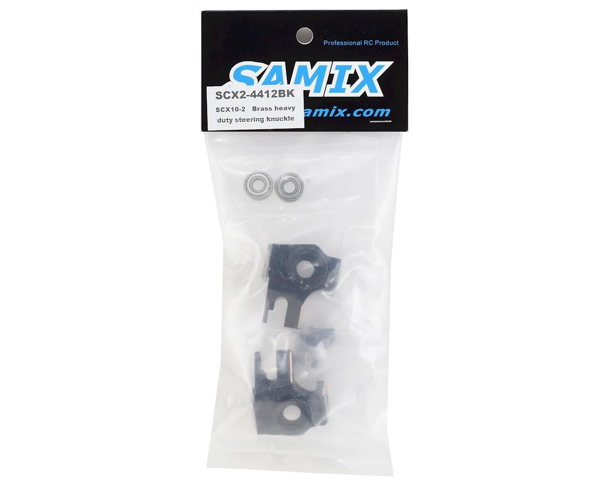 Samix SCX10 II Brass Heavy Duty Steering Knuckles (Black) (2)