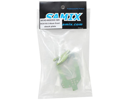 Samix SCX10 II V2 Aluminum Front Shock Plate Set (2) (Green)