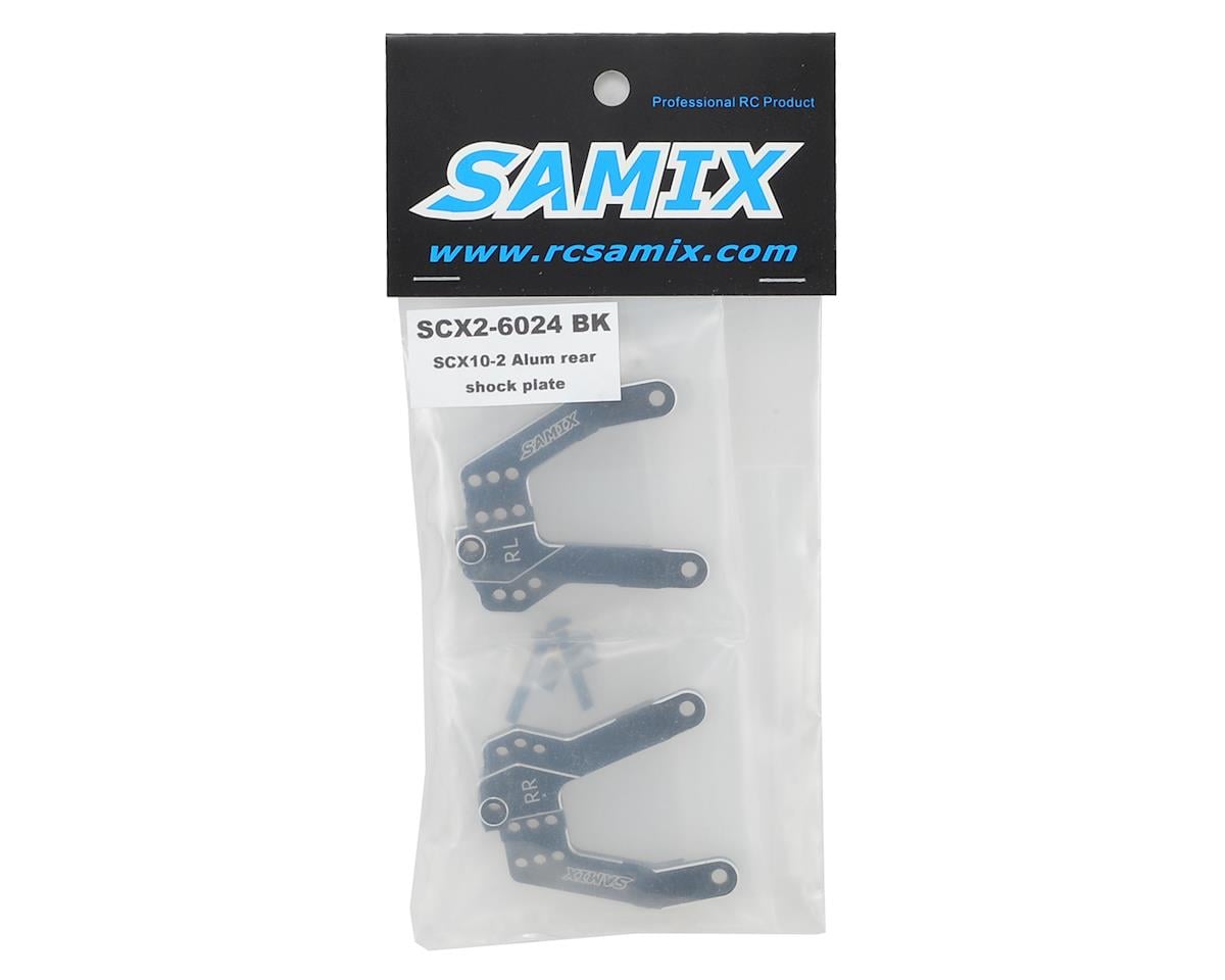 Samix SCX10 II Aluminum Rear Shock Plate (2) (Black)