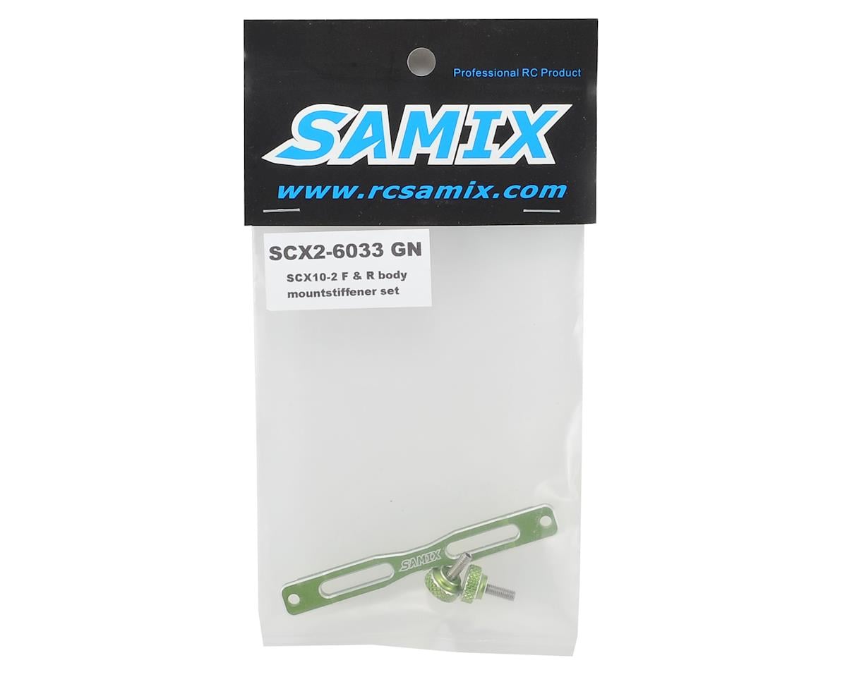 Samix SCX10 II Aluminum Shock Plate Stiffener (Green) (2)