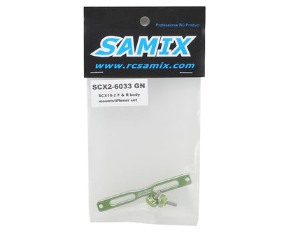 Samix SCX10 II Aluminum Shock Plate Stiffener (Green) (2)