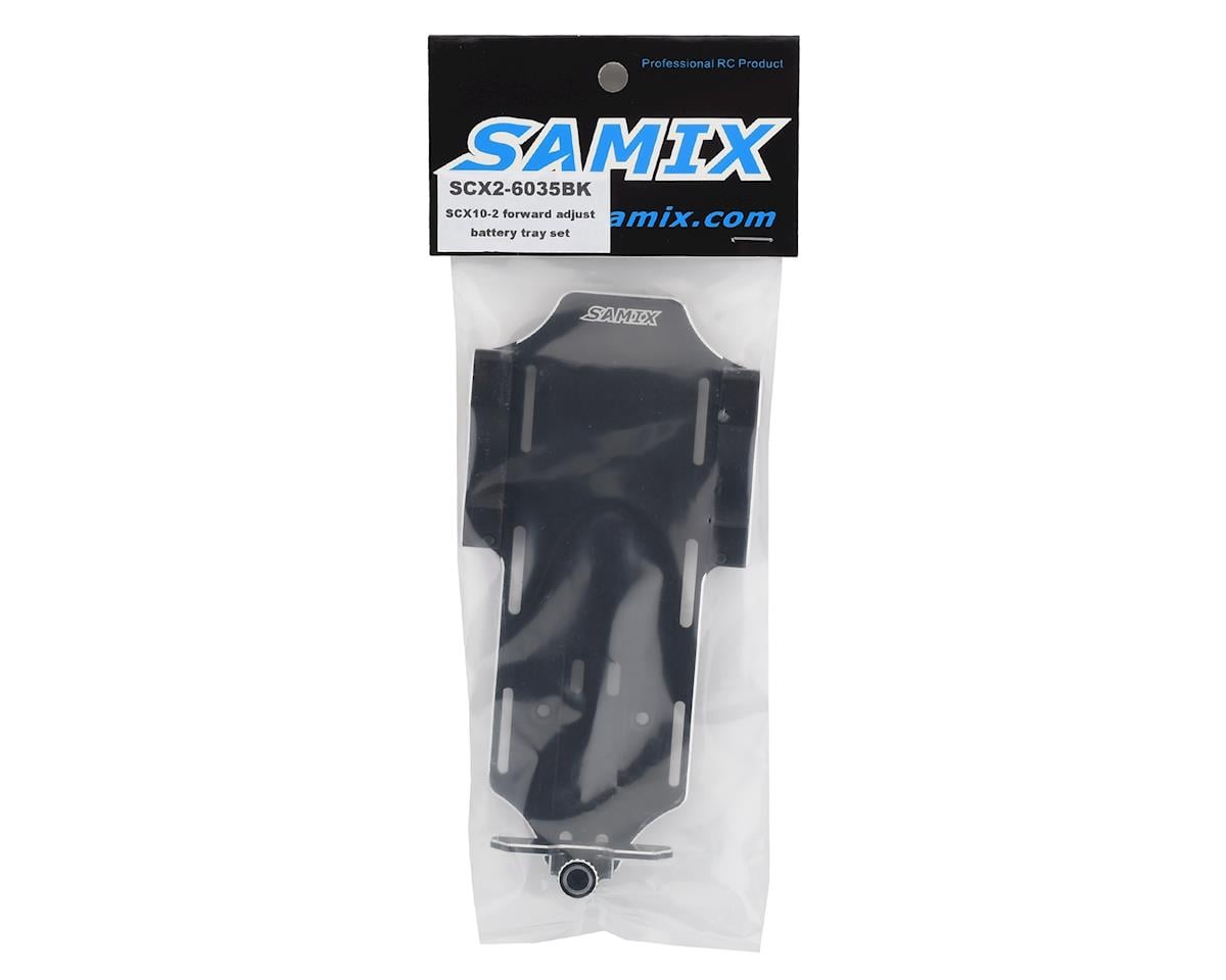 Samix SCX10 II Aluminum Forward Adjustable Battery Tray Kit (Black)