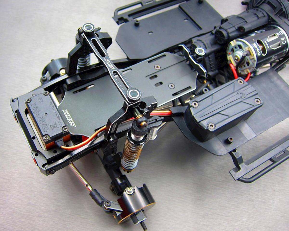 Samix SCX10 II Aluminum Forward Adjustable Battery Tray Kit (Black)