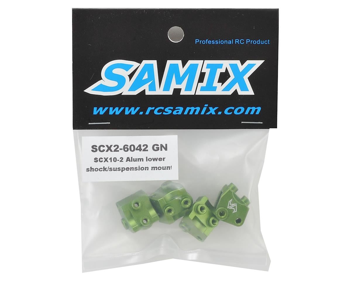 Samix SCX10 II Aluminum Lower Shock/ Suspension Link Mount (Green) (4)