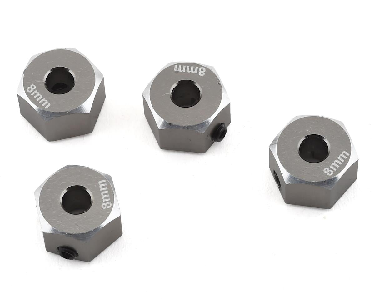 Samix SCX10 II Aluminum 12mm Hex Adapter (Grey) (4) (8mm)